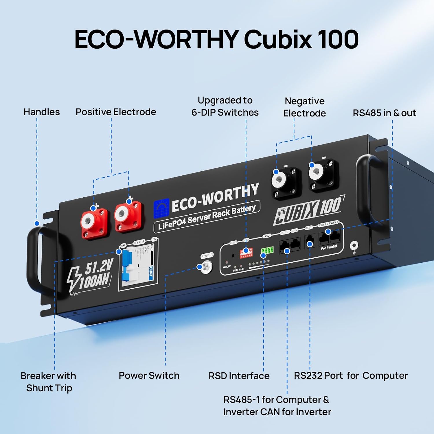Lifepo4 48V 100Ah Server Rack - Cubix100 48V 100Ah LiFePO4 리튬 배터리,
