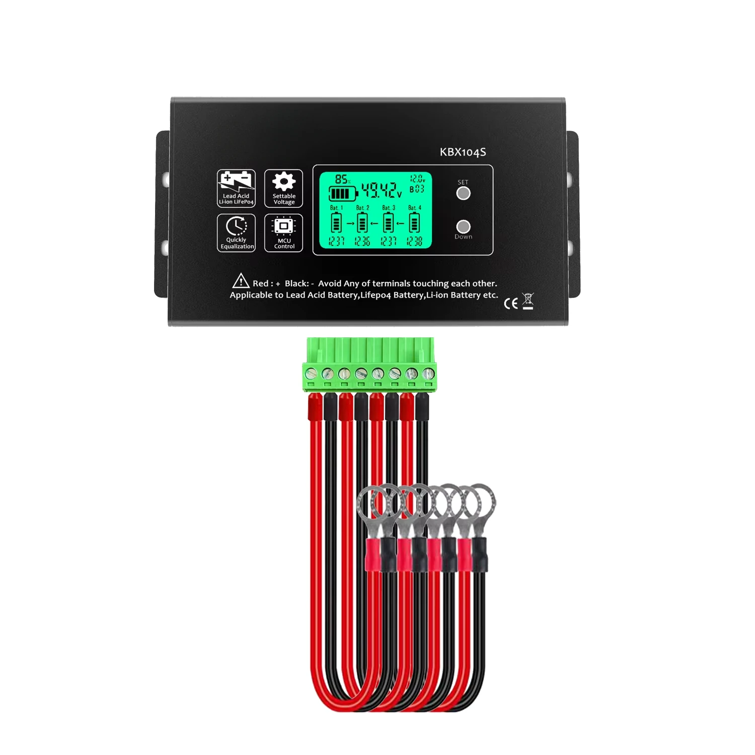 Battery Balancer 4S 12V Active Equalizer - 배터리 이퀄라이저 10A KBX104S 4x12V LCD