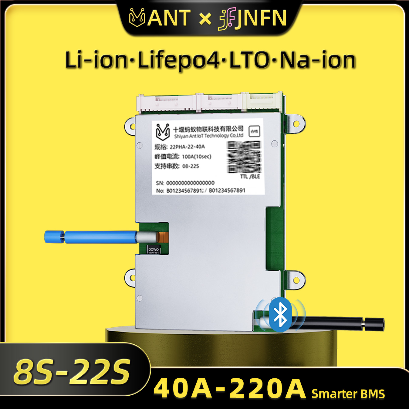 Smart Bms 16S 48V 200A Bluetooth - ANT 8S-22S BMS 8S 24V LiFePO4