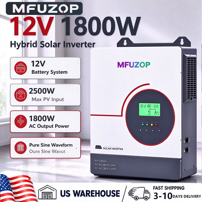 Lifepo4 Battery 12V 100Ah - MFUZOP 1800W 12V 하이브리드 태양광 인버터,