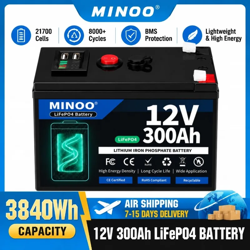 Lifepo4 12V 300Ah Deep Cycle - 12V 300Ah 리튬 인산철(LiFePO4) 태양광 배터리,
