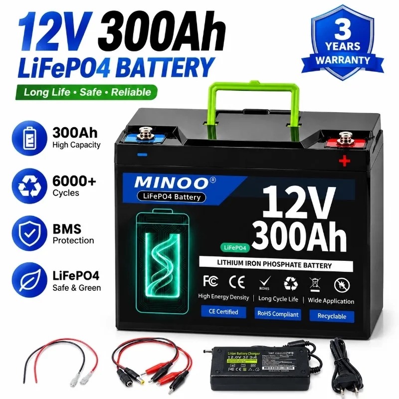Lifepo4 12V 300Ah Deep Cycle - 12V 300Ah 리튬 인산철(LiFePO4) 배터리, 내장형