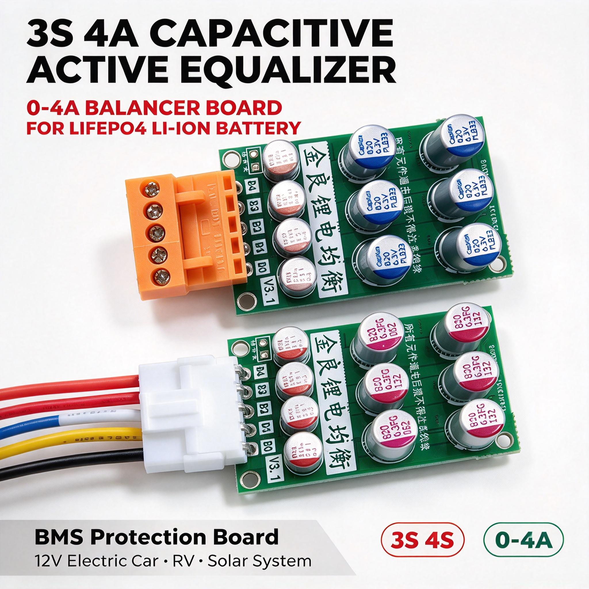 Battery Balancer 4S 12V Active Equalizer - DYKB 3S 4S 0-4A 정전 용량