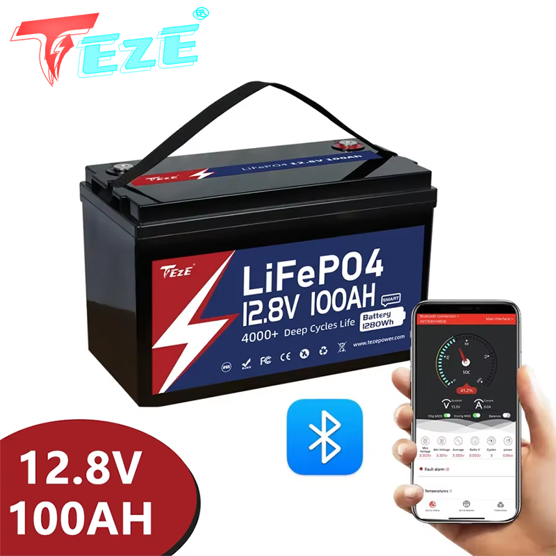12V 100Ah Lifepo4 Bluetooth Bms - 8000 사이클 12V 24V 리튬인산철 배터리