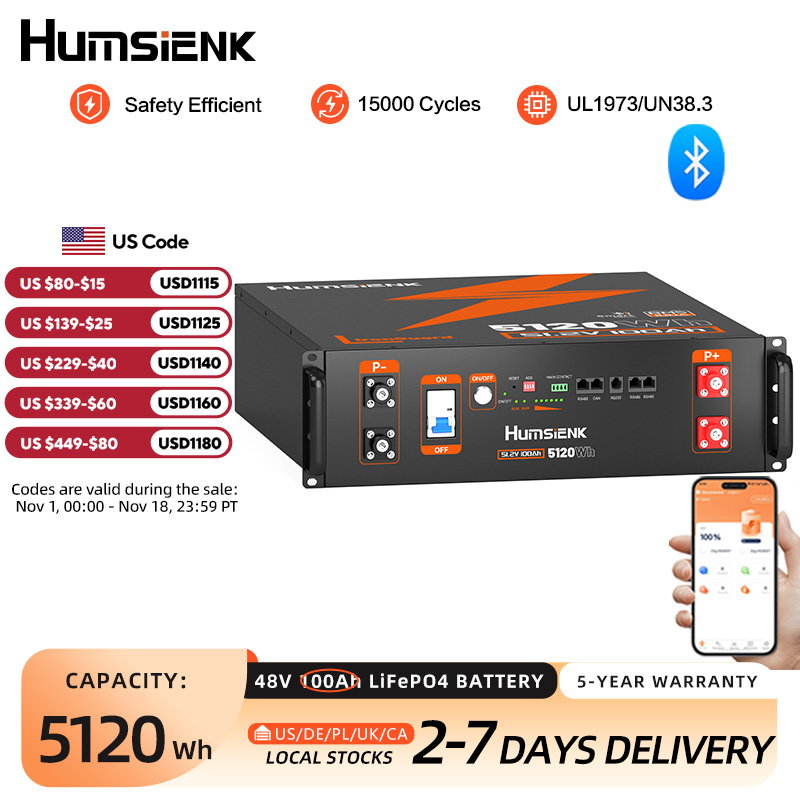 Lifepo4 48V 100Ah Server Rack - 험시엔크 48V 100AH 서버랙 LiFePO4 배터리