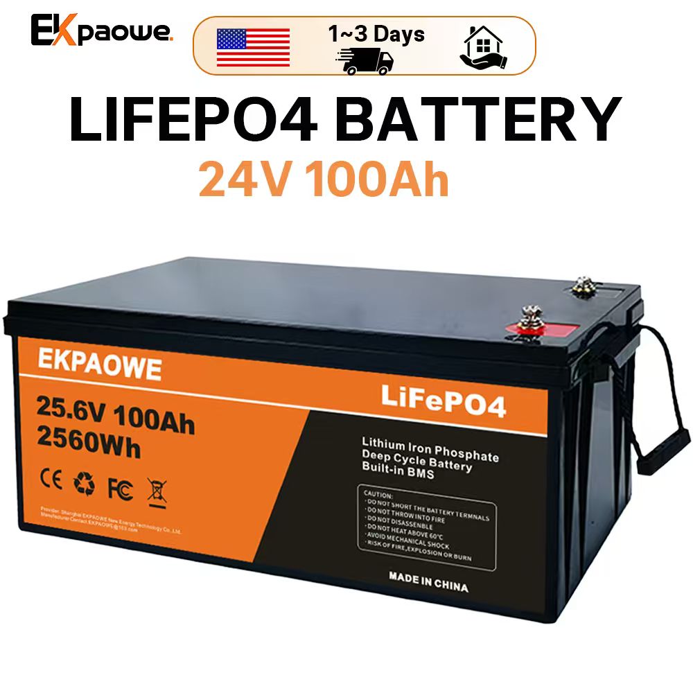 Lifepo4 Battery 24V 100Ah Trolling Motor - EKPAOWE 24V 25.6V 100AH LiFePO4 배터리