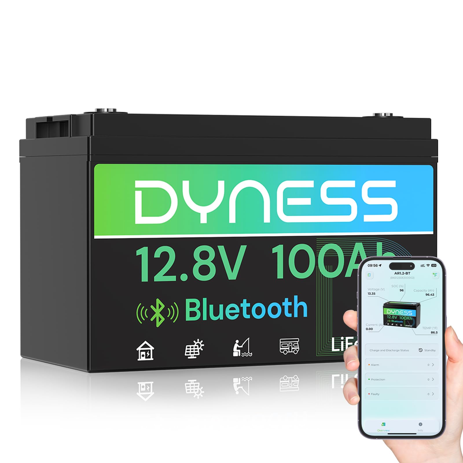 12V 100Ah Lifepo4 Bluetooth Bms - 12V 100Ah 블루투스 LiFePO4 배터리, 딥