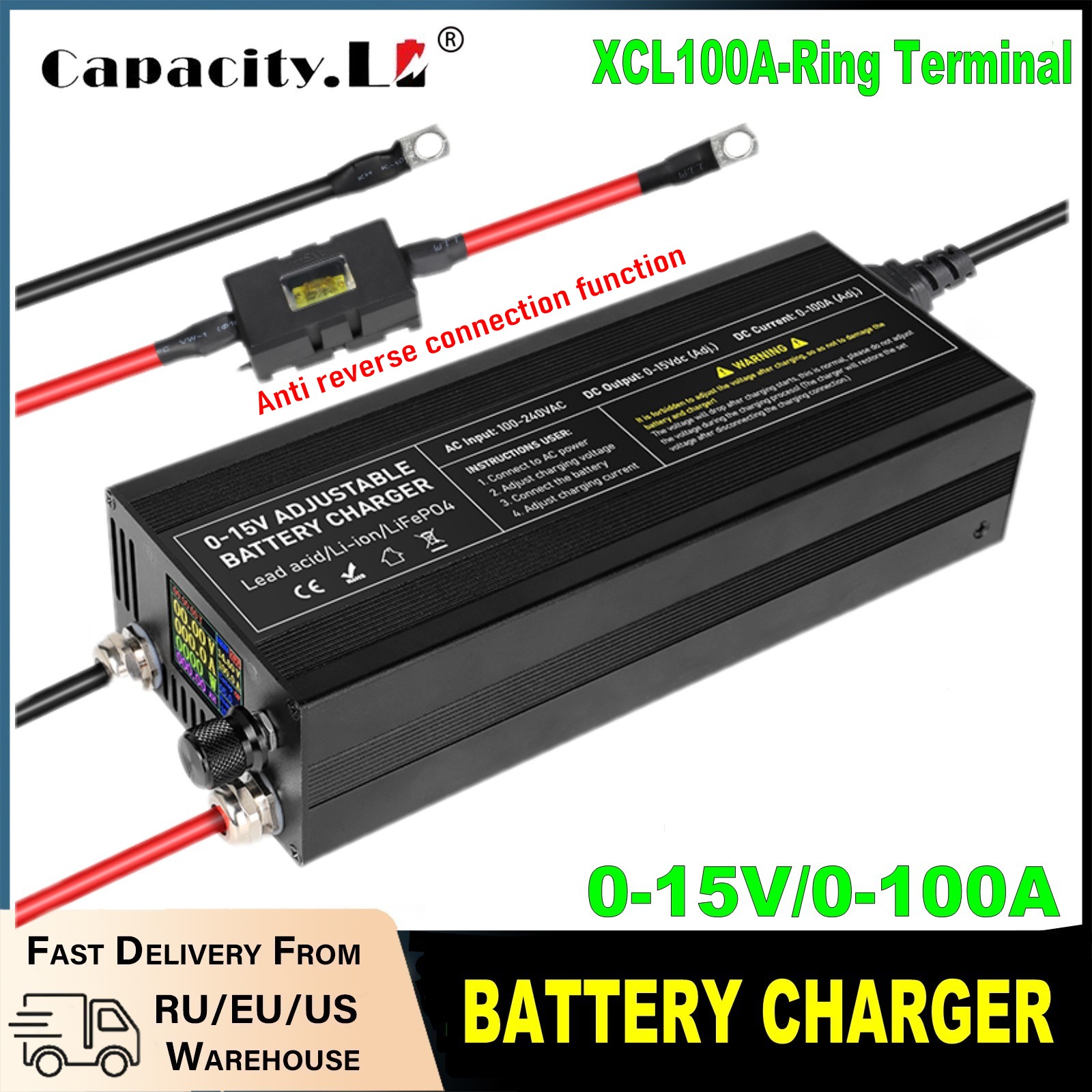 60A100A CC CV 조정 가능한 배터리 충전기 전 - Lifepo4 Charger 48V 20A 리뷰 및 가격