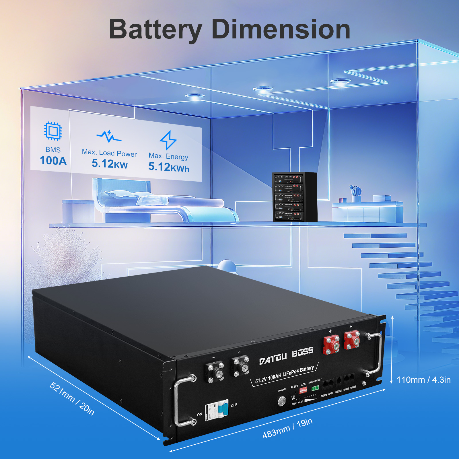DATOUBOSS 48V 100Ah 리튬 인산철 배터리 - Lifepo4 48V 100Ah Server Rack 리뷰 및 가격