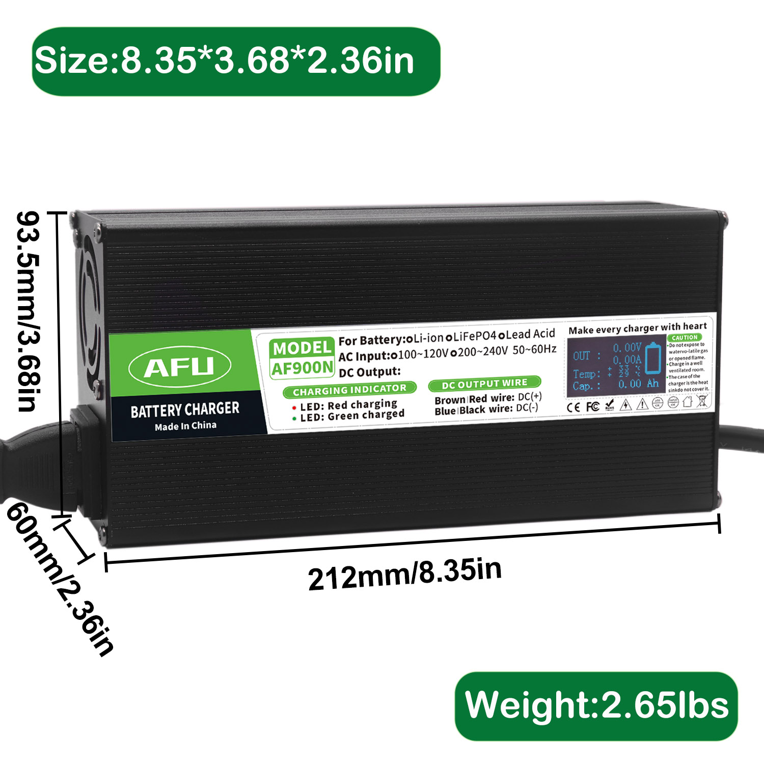 OLED 디스플레이 고속 충전기가 장착된 15S 48V - Lifepo4 Charger 48V 20A 리뷰 및 가격