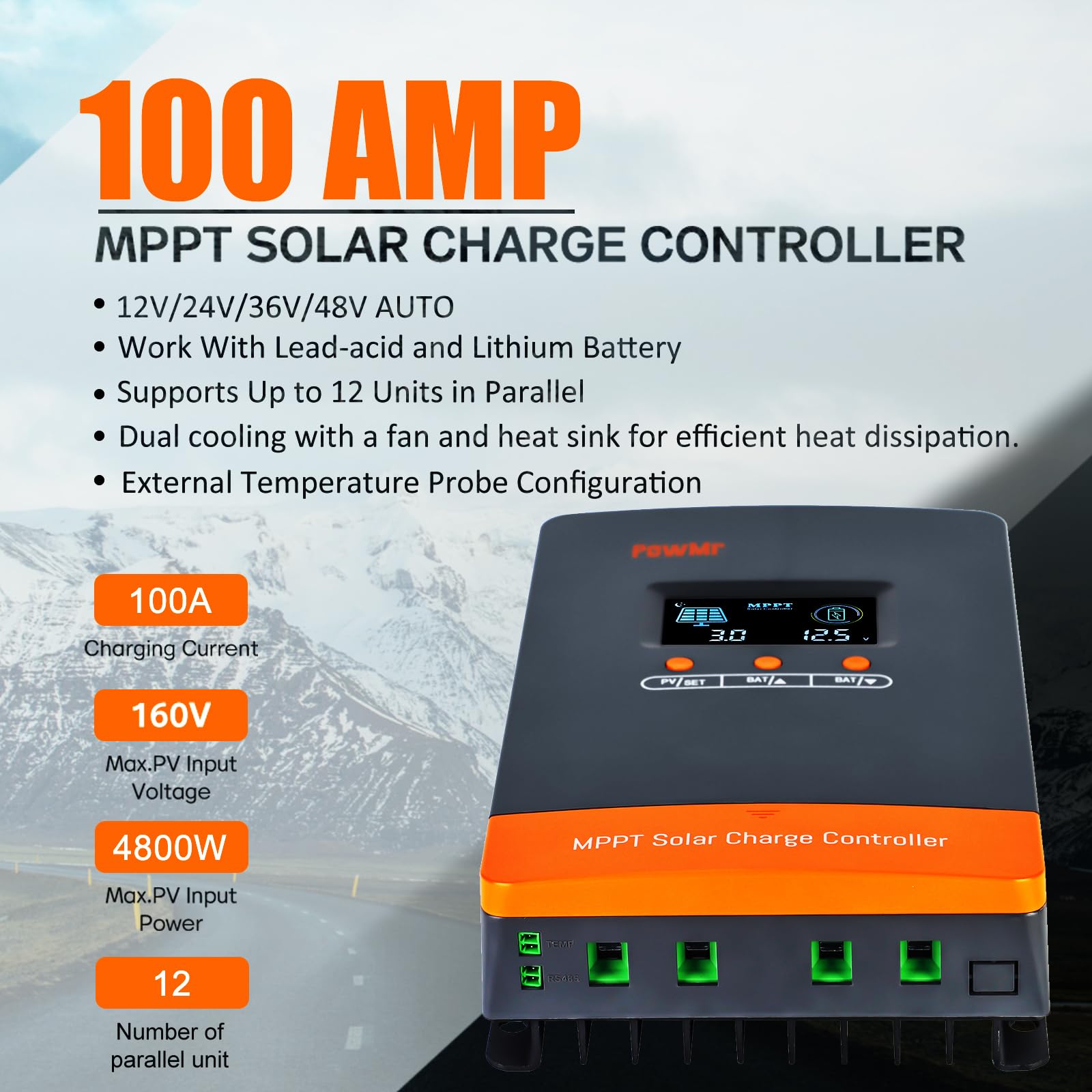 PowMr 100A MPPT 태양광 충전 컨트롤러 12 - Lifepo4 Battery 36V 100Ah 리뷰 및 가격