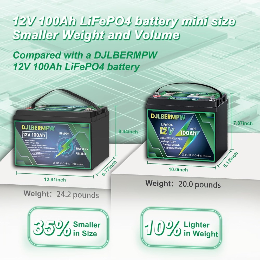 12V 100Ah 미니 LiFePO4 배터리 100A  - Lifepo4 Battery 12V 100Ah 리뷰 및 가격