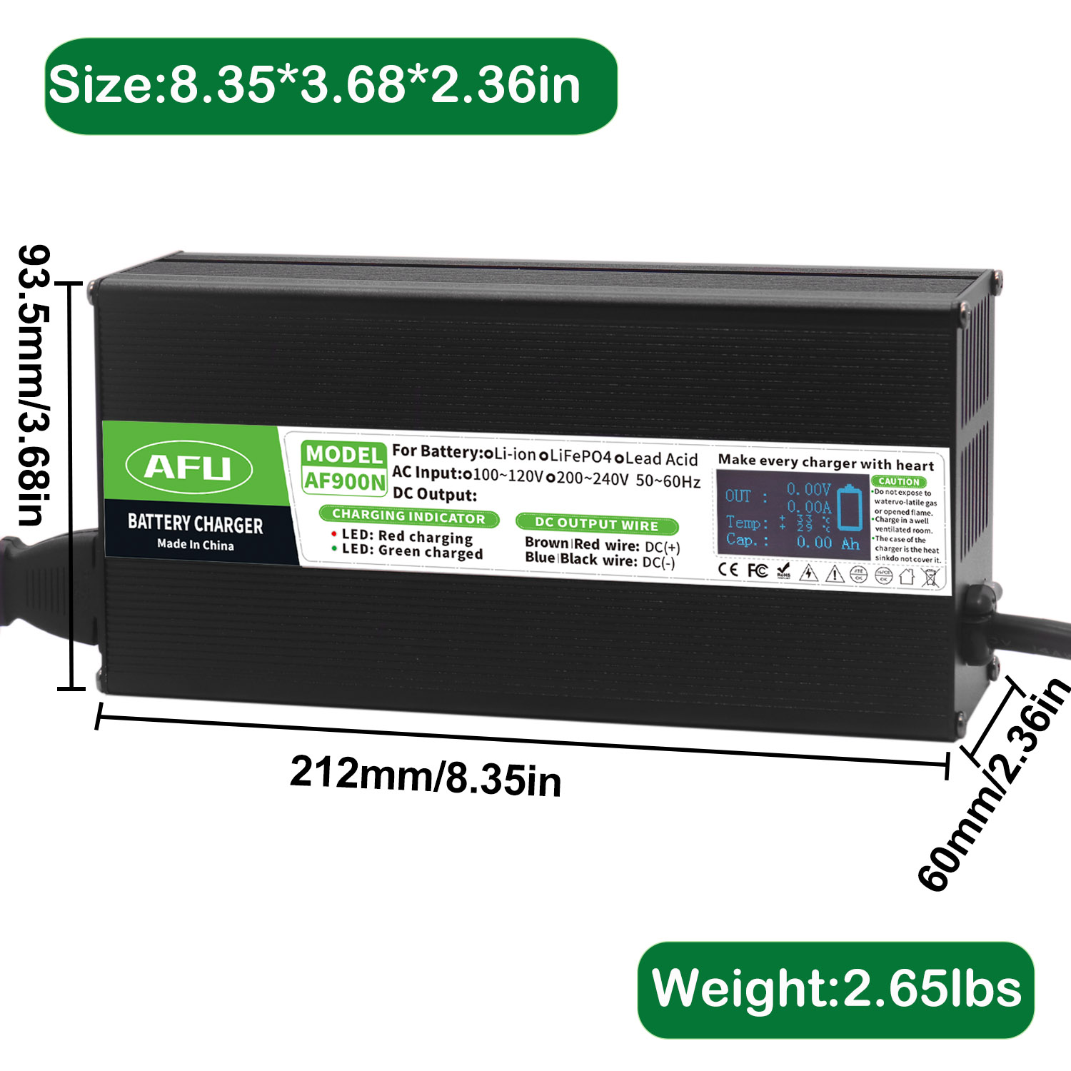 OLED 디스플레이가 있는 8S 24V 25.6V Li - Lifepo4 Charger 48V 20A 리뷰 및 가격
