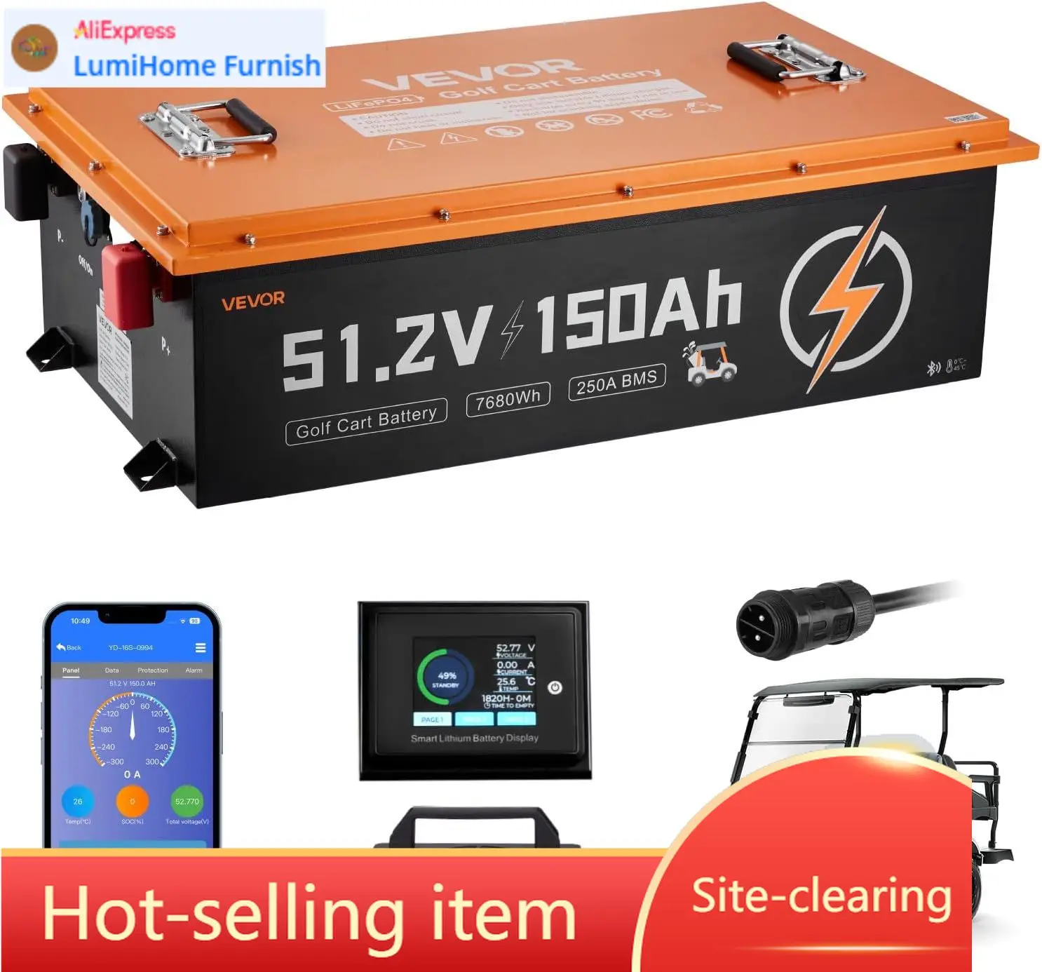 48V(51.2V) 150AH 리튬 골프 카트 배터리, - Lifepo4 Charger 48V 20A 리뷰 및 가격
