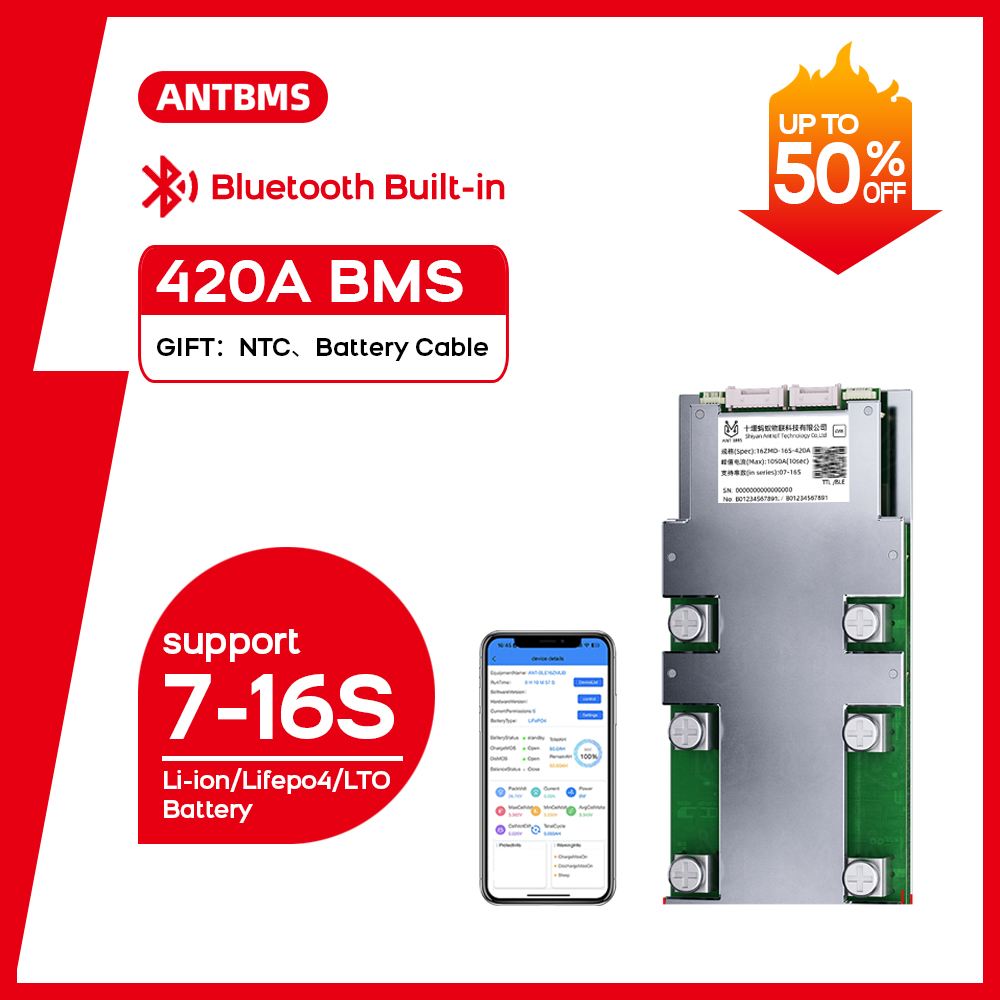 ANT 스마트 BMS 7S-16S 연속 420A 피크  - Smart Bms 16S 48V 200A Bluetooth 리뷰 및 가격